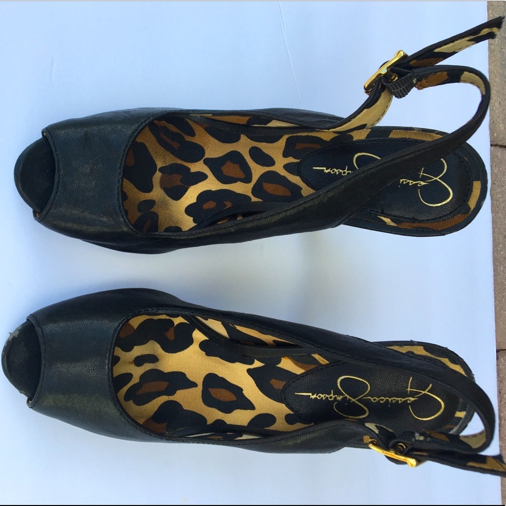 Jessica Simpson black peep toe shoes size 7.5 B